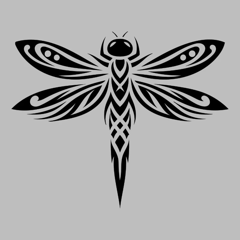 Elegant filigree dragonfly tattoo