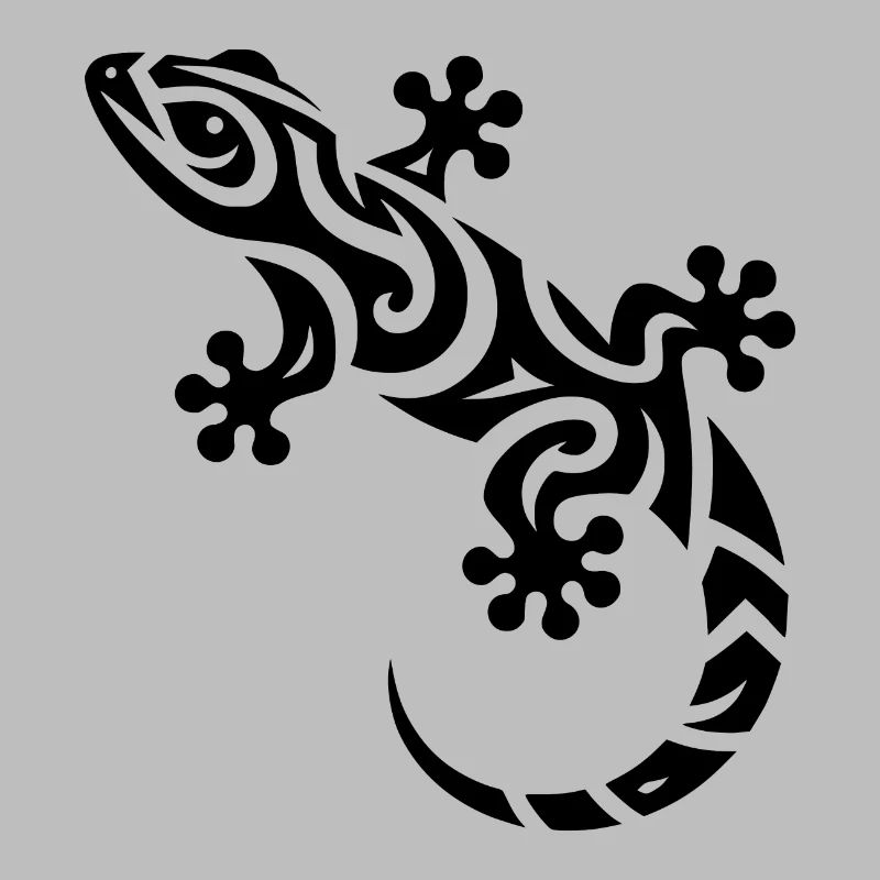 Süsser kleiner Gecko im Tribal Tattoo Style