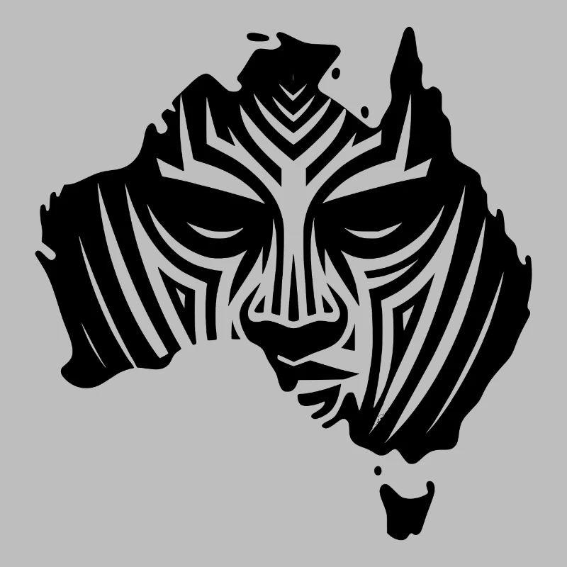 Australischer Kontinent mit Gesicht