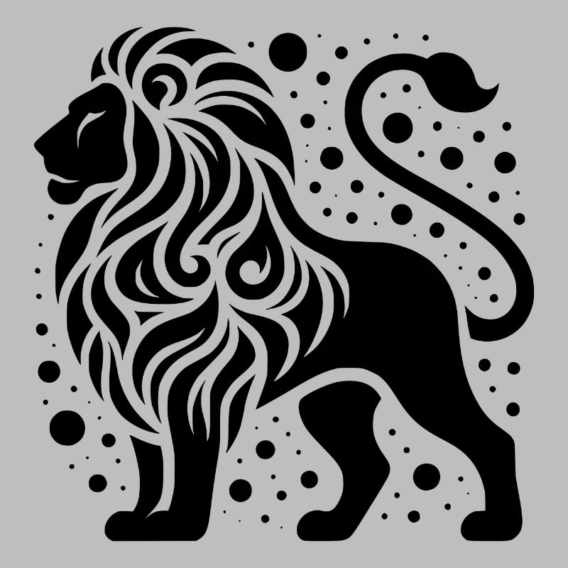 Eleganter Löwe mit wilder Mähne