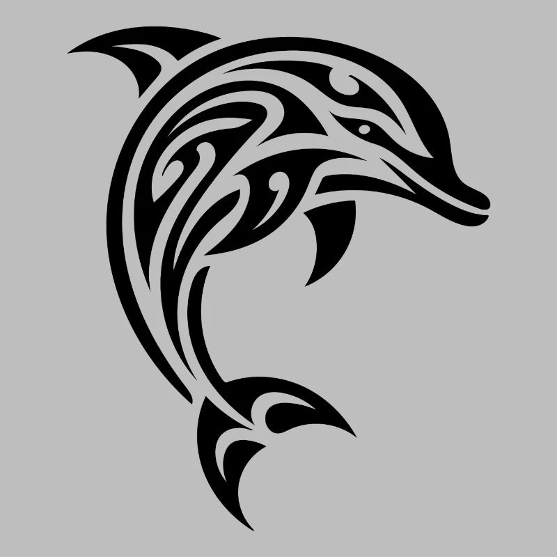 Eleganter Springender Tattoo Tümmler