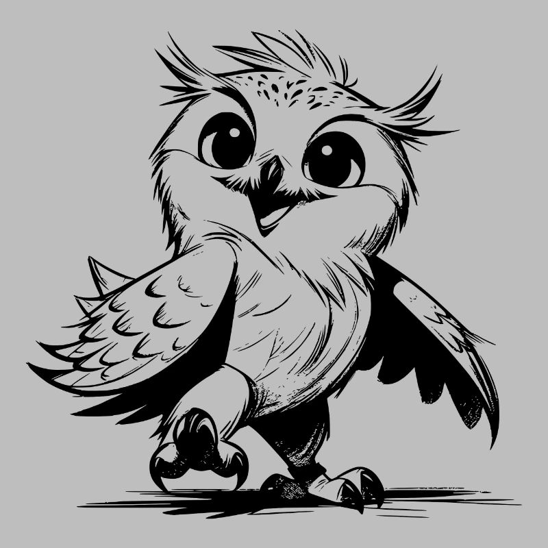 Baby Eule süsse Kinder Bleistift Skizze