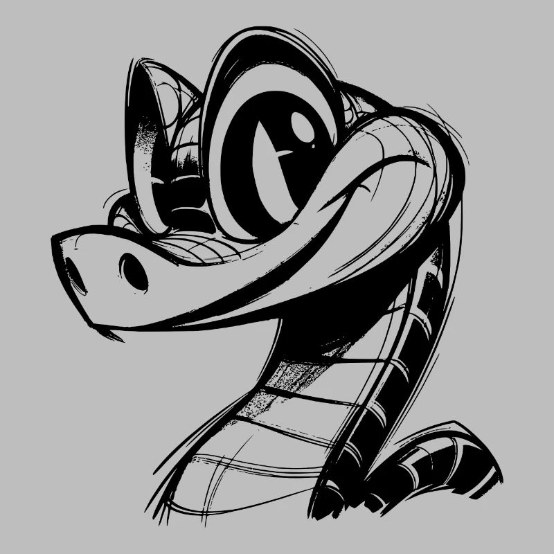 Line Drawing Snake Funny Snakes Sketch