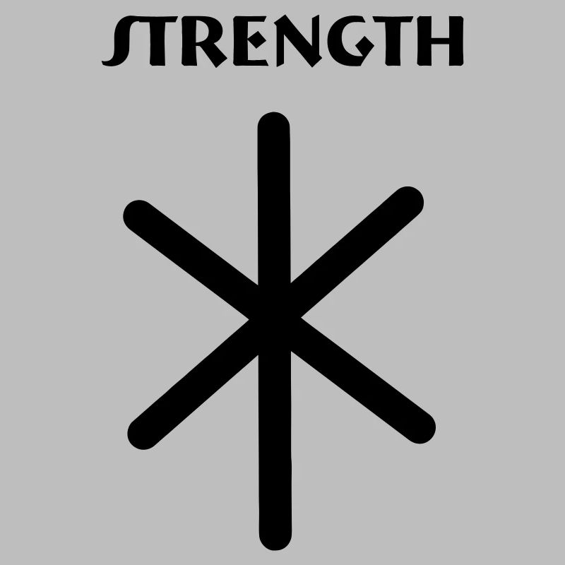 Power Viking runes with text STRENGTH