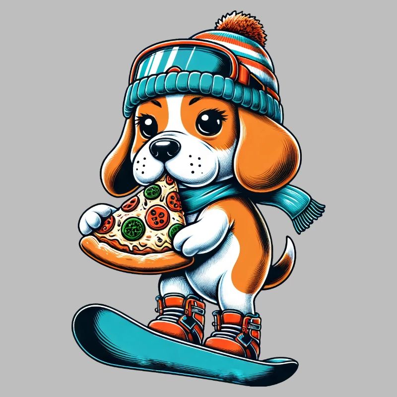 Beagle Snowboarder: Pizza-Abfahrt