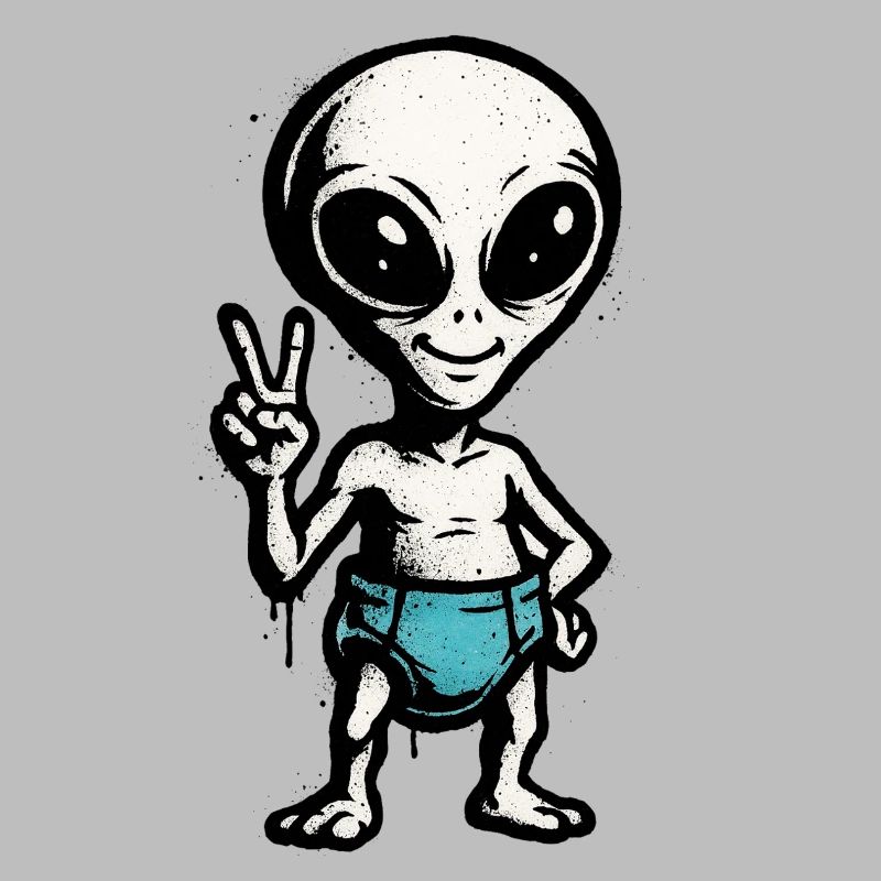 Thème enfant : Illustration de signe de paix extraterrestre