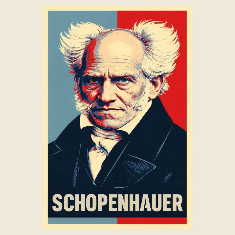 Portrait pop art d’Arthur Schopenhauer