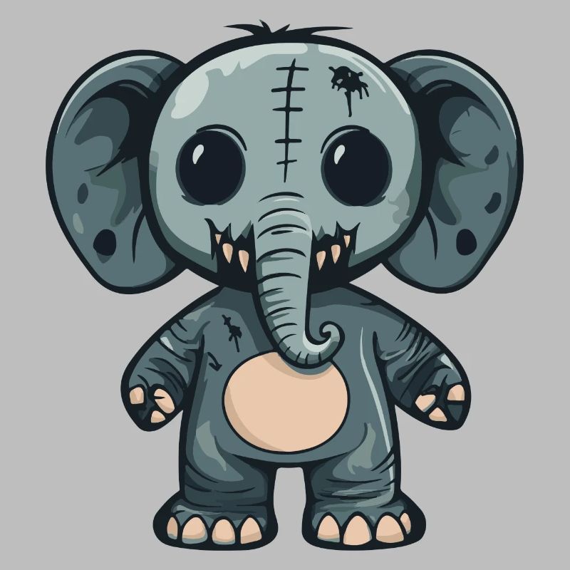 Elephant Halloween Comic Funny