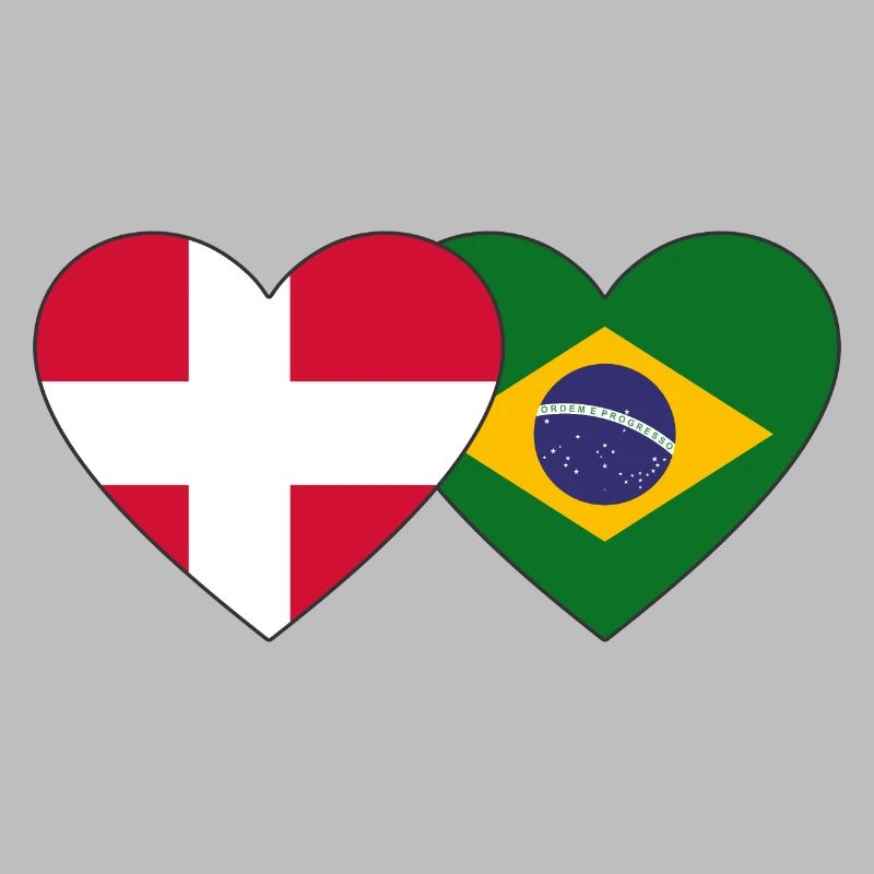 Danemark Brésil Flag Coeur