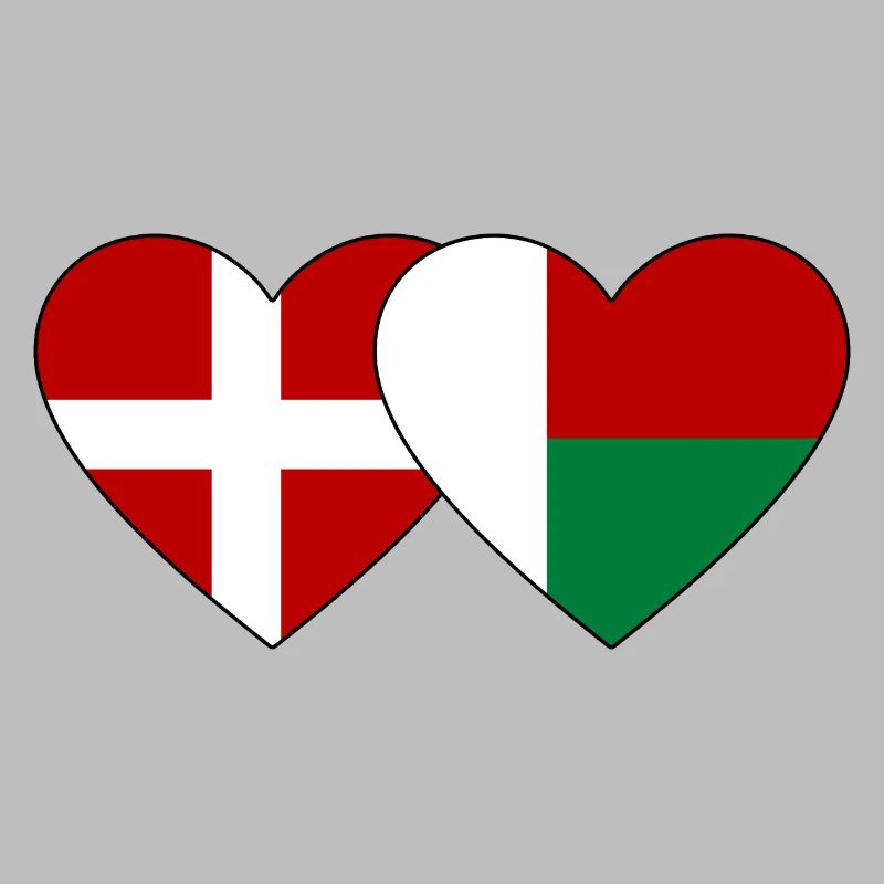 Danemark Madagascar Drapeau du Cœur