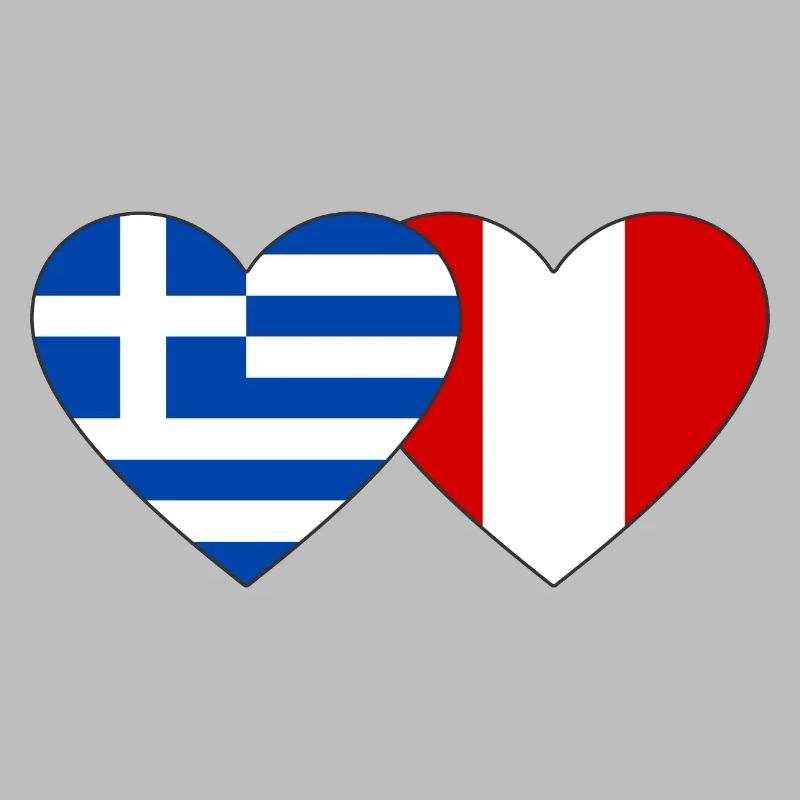 Grèce Pérou Drapeau du Cœur