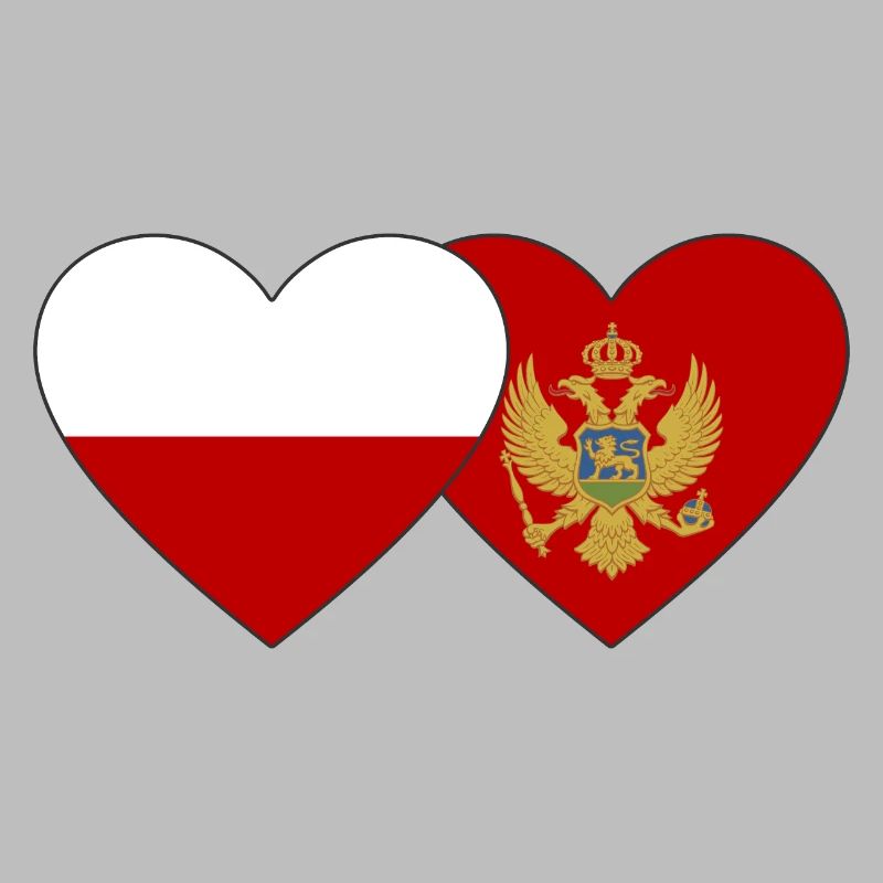 Pologne Monténégro drapeau