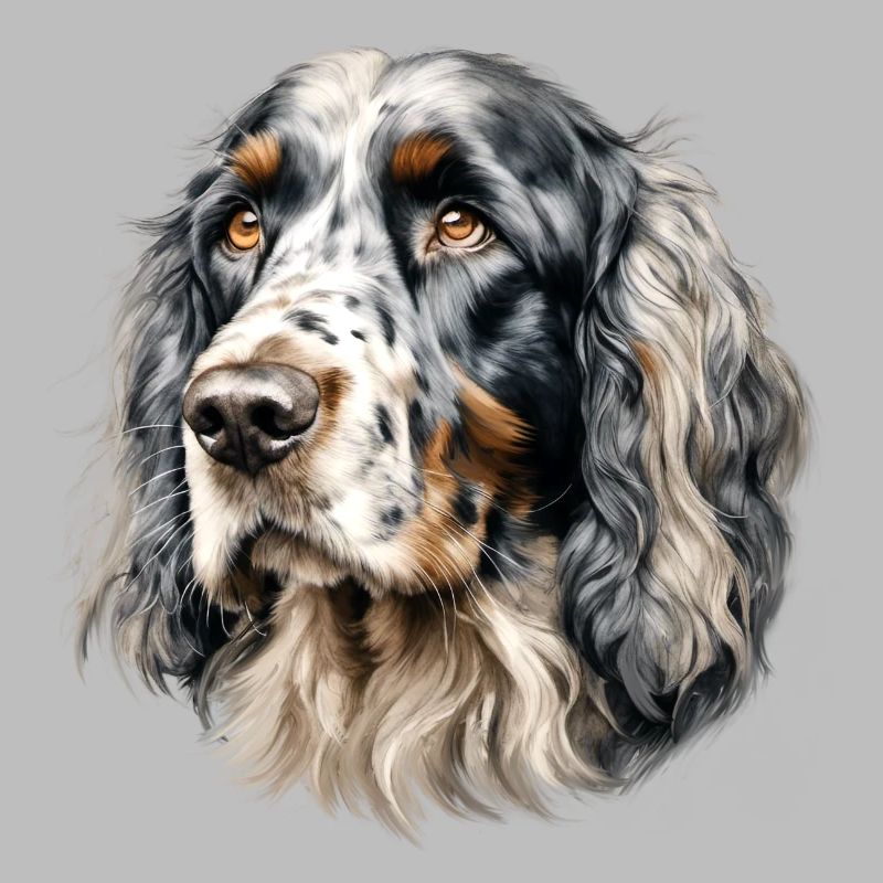 Portrait de setter - Peint