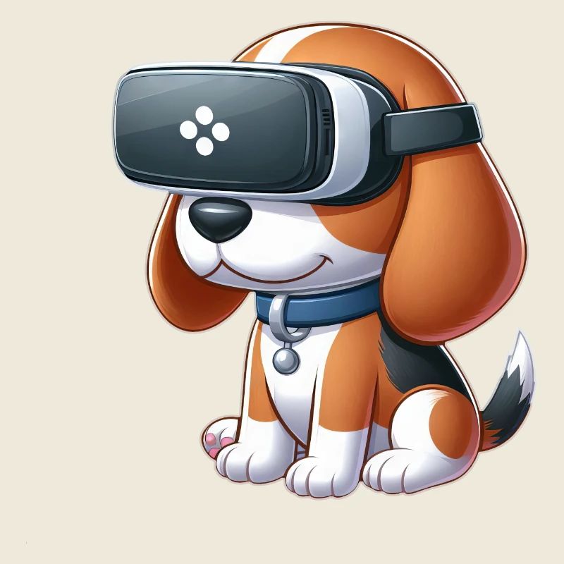 Beagle Hund VR Gamer Gaming Science Fiction