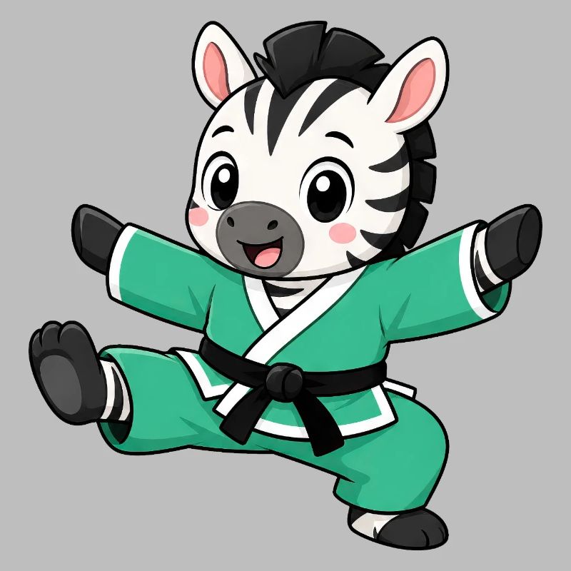 Zebra Karate Kampfsport Kampfkunst Tritt Tier