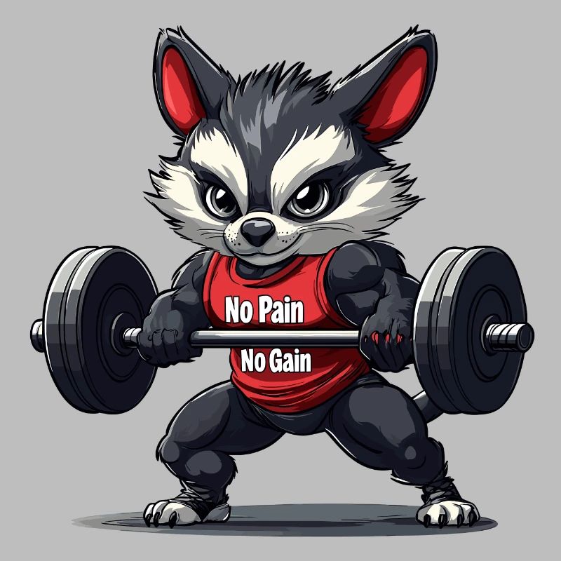 Un raton laveur qui fait de la musculation