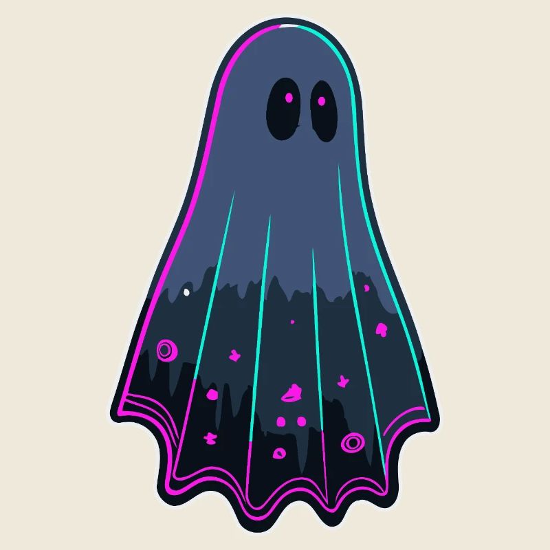 Ghost Neon Mystical Silhouette