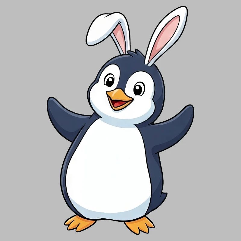 Mignon, dessin animé Pingouin, Lapin de Pâques