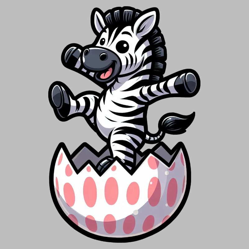 Ostern Zebra Comic Osterei