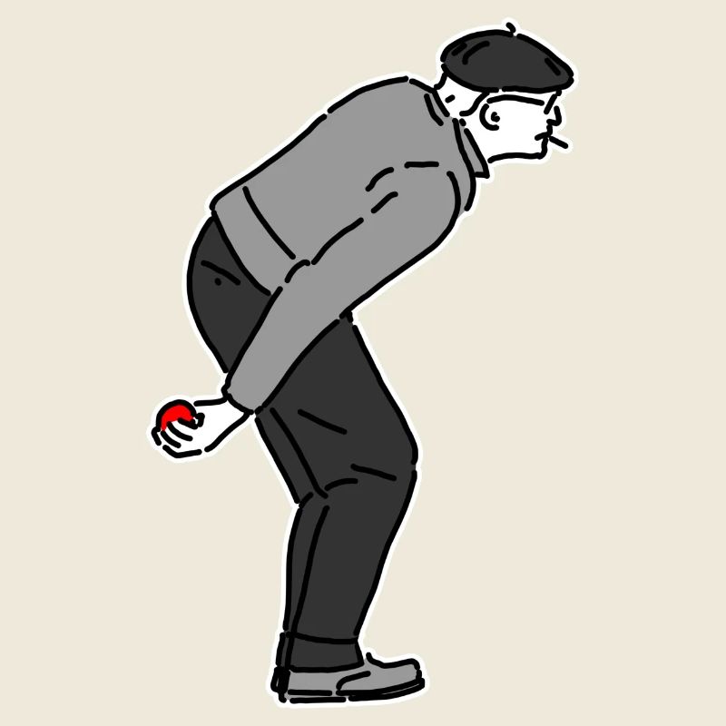 Petanque Player Right-Handed
