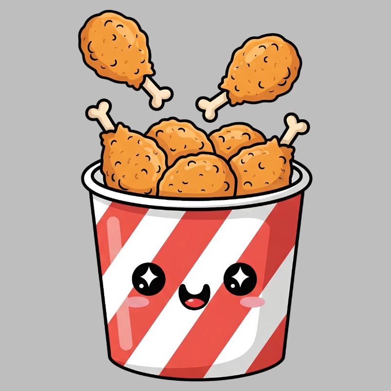 Seau de poulet frit Kawaii