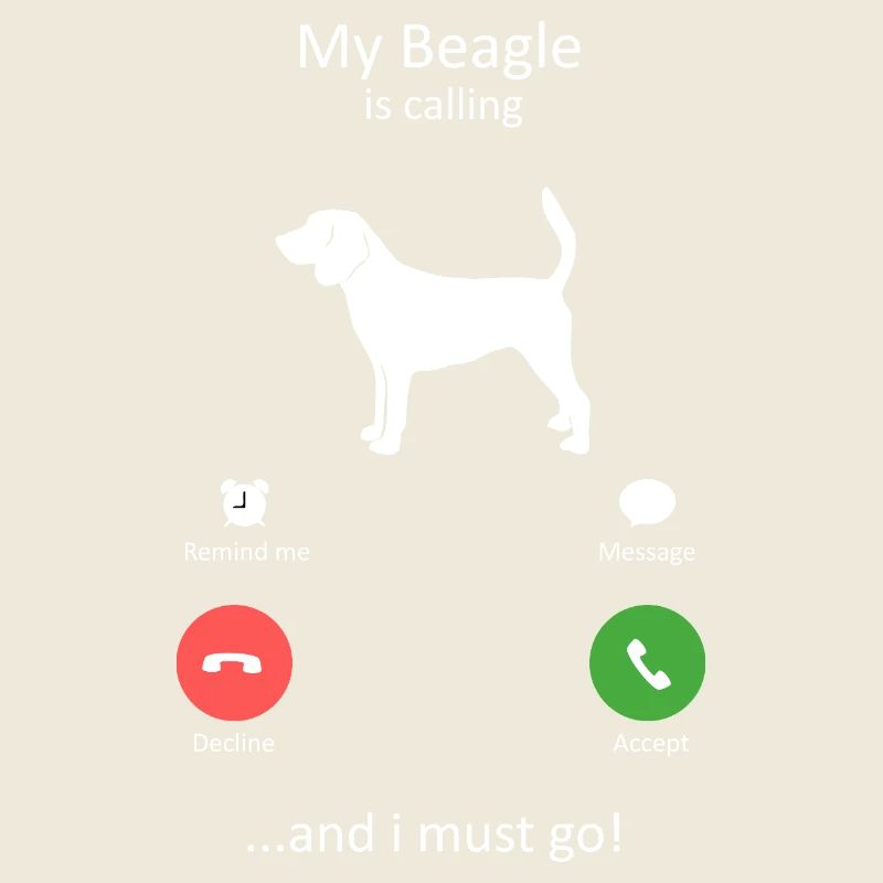 Beagle ruft lustigen Hund Telefonbildschirm