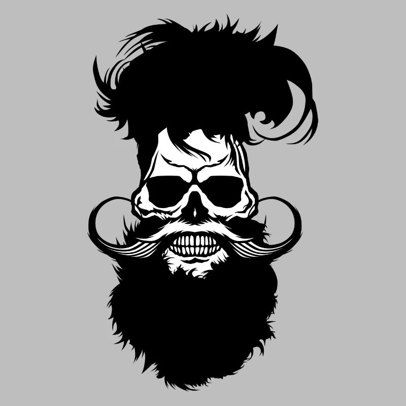 Bearded Tod Schädel Kopf hipster Schnurrbart Bart s