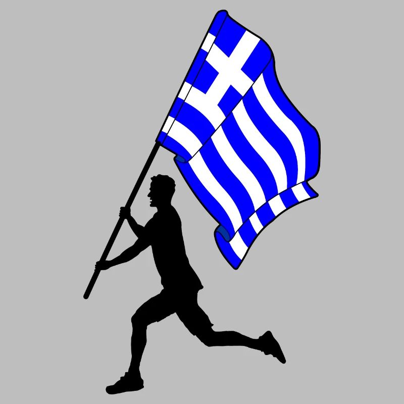 Drapeau Grèce Homme Courir
