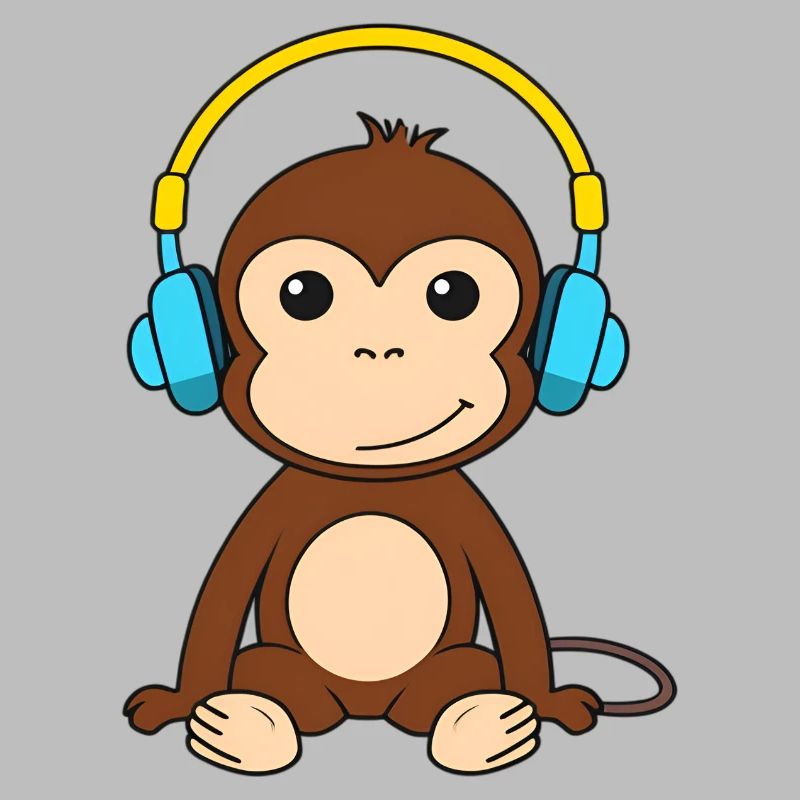 Singe mignon avec conception de casque