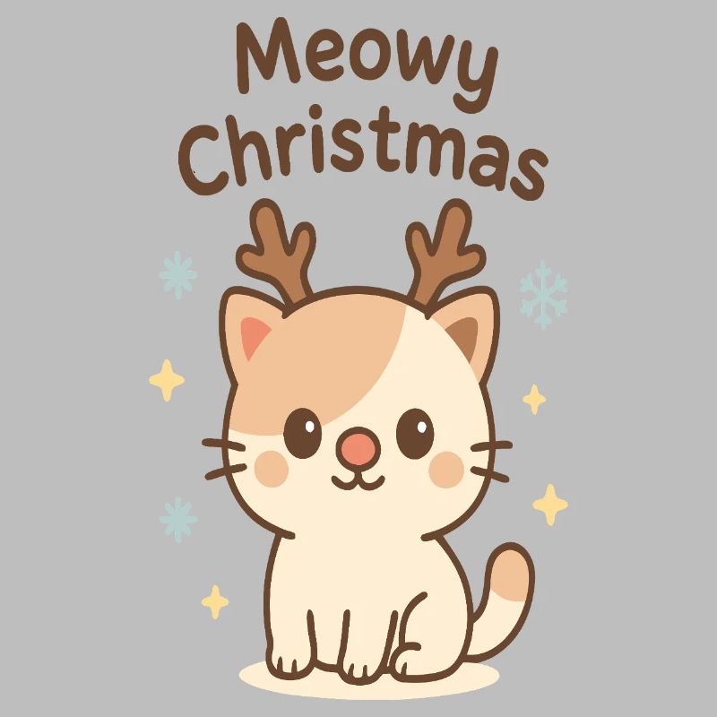 Meowy Christmas Katze mit Geweih