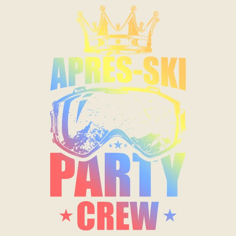 Équipe de fête après-ski disant coloré