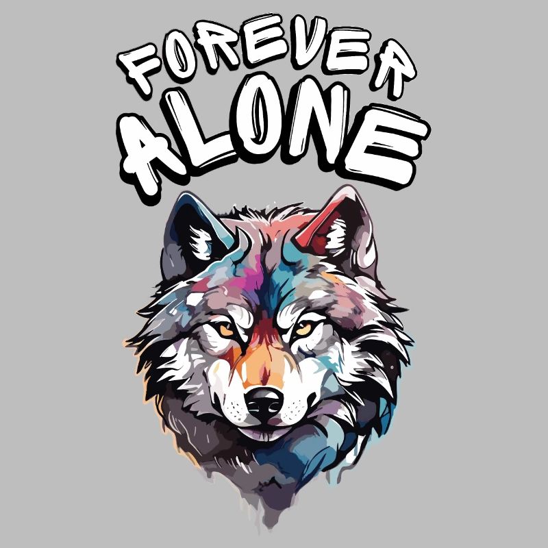 Ein farbenfrohes Wolfsporträt mit einer Botschaft