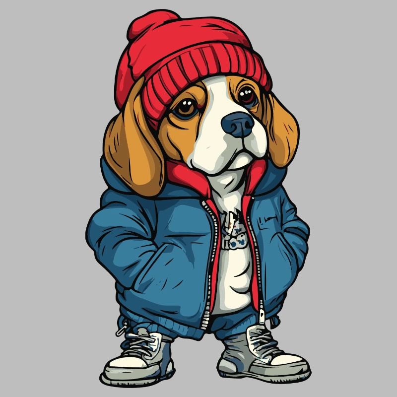 Beagle chien mode hiver