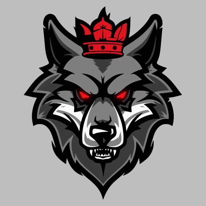 Wolf Kopf Krone