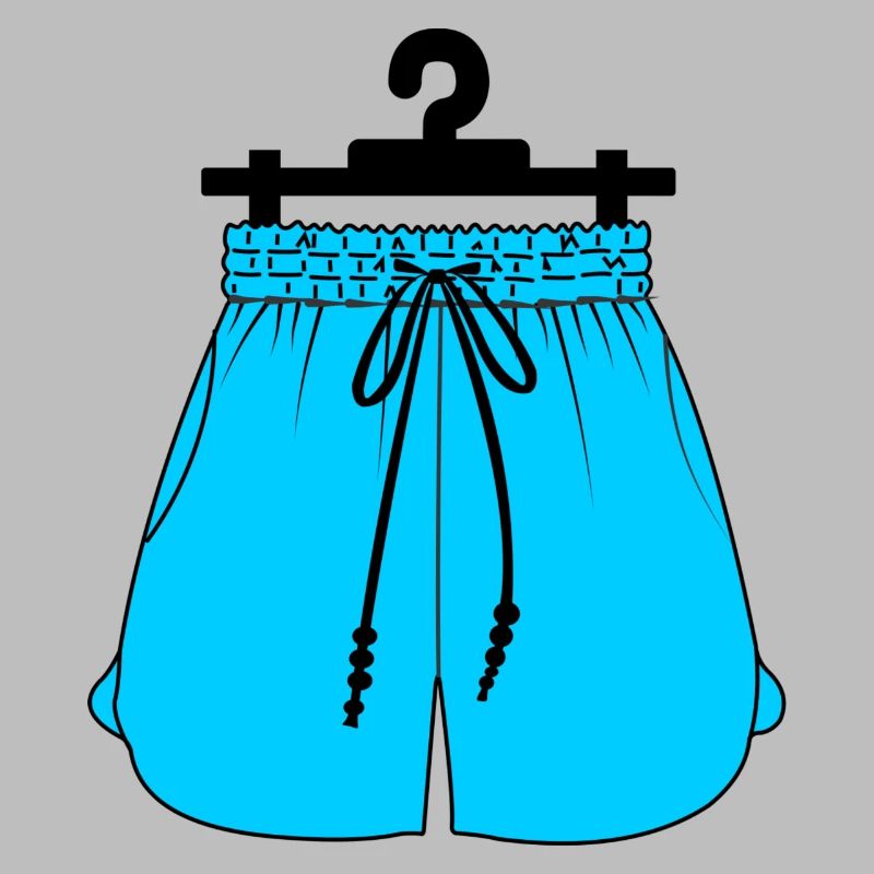 Blaue Sportshorts oder Jogginghosen an der Kleidung h