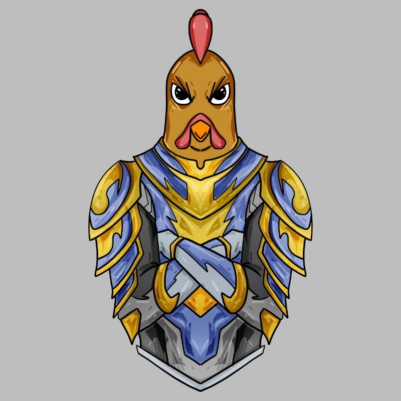 Knight Chicken avec Armor Crusader