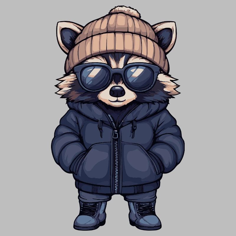Waschbär Cool Comic