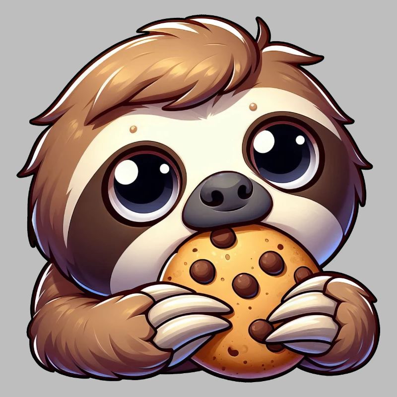 Cute Sloth Cookies Cartoon Snacking