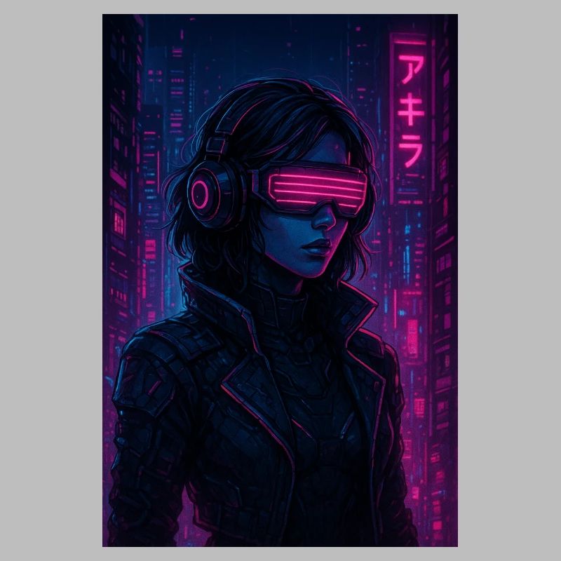 Pilote de néon cyberpunk