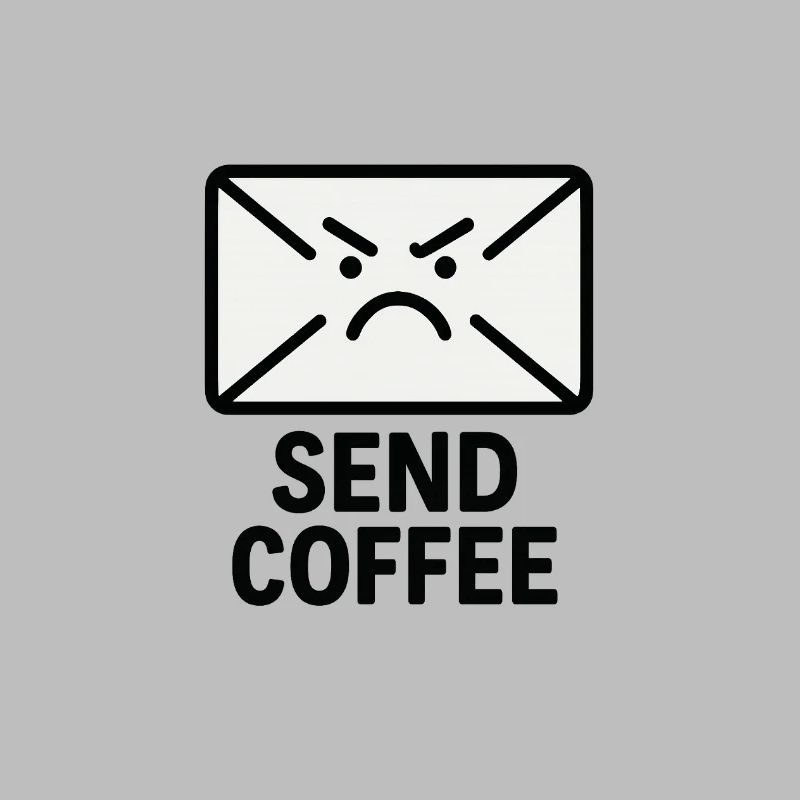 Wütender Brief mit Kaffee