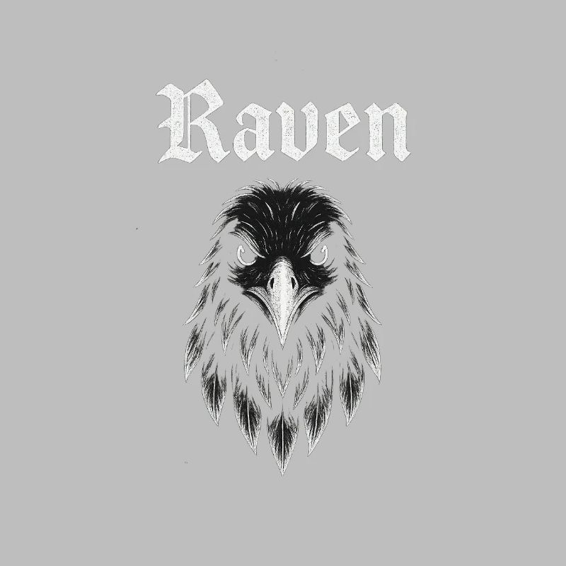Raven Gothic Kopf Illustration Geschenkidee