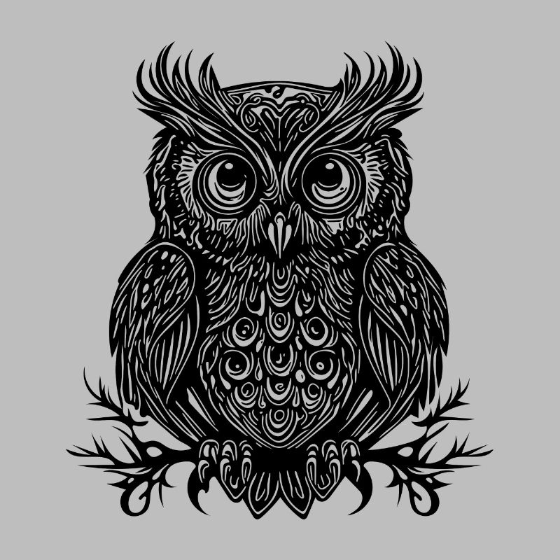 Vintage Eule mit großen Augen