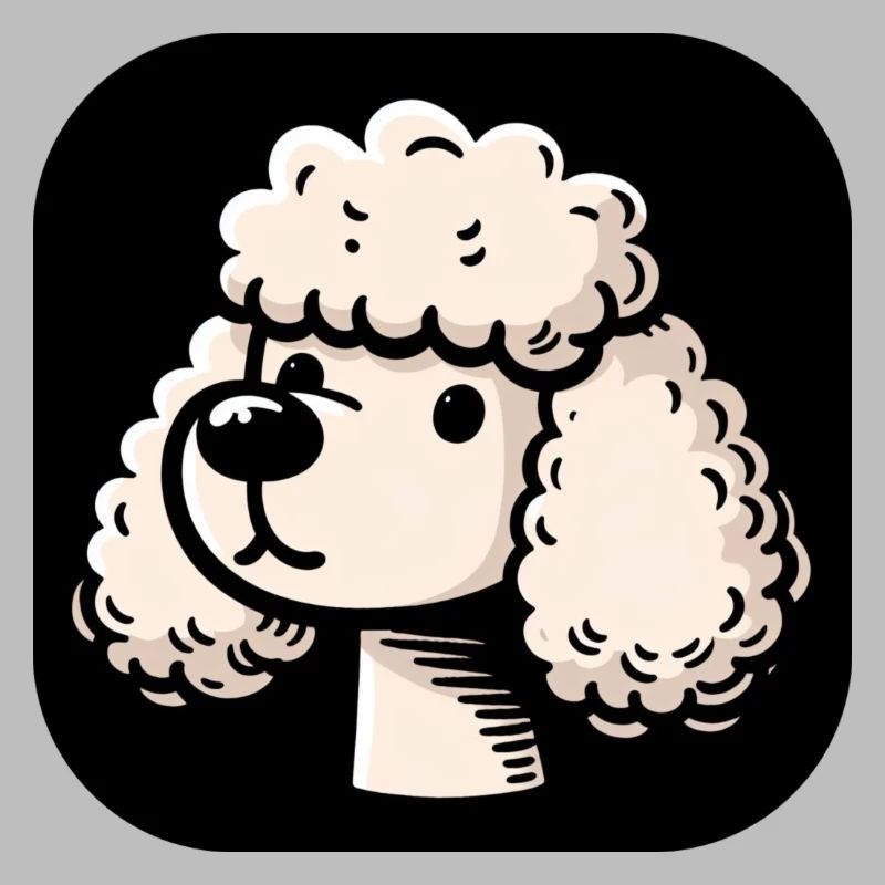 Süßer weißer Pudel im Comic Stil