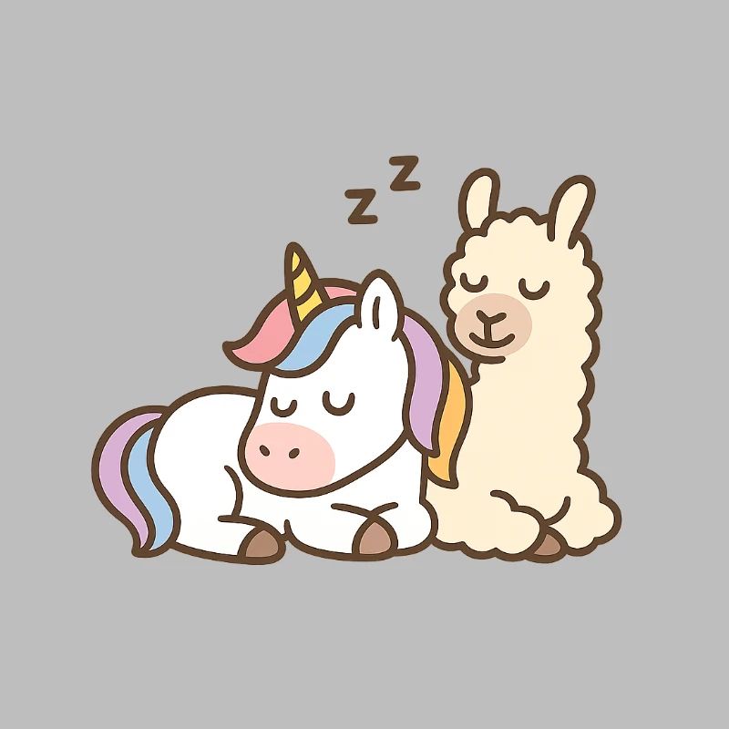 Sleeping unicorn and llama