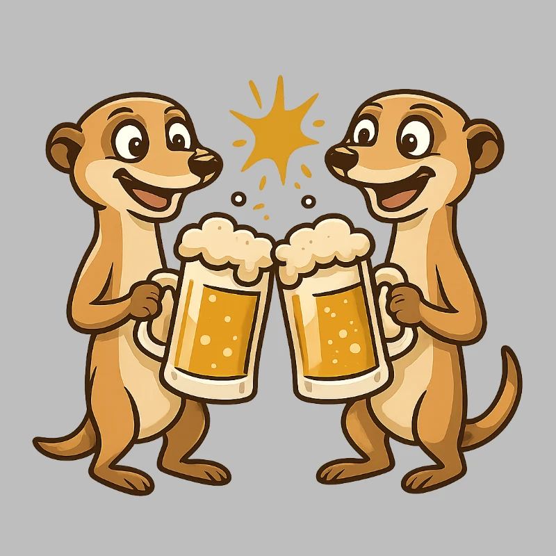 Des loutres heureuses avec de la bière