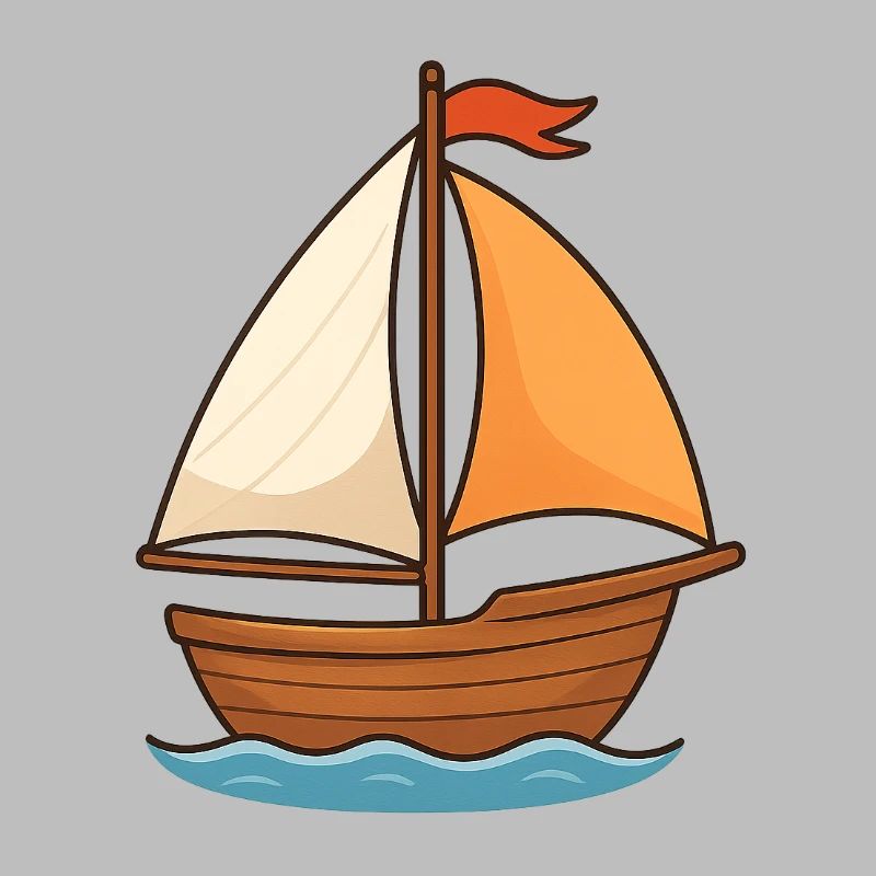 Maritimes Segelschiff Wasserfarben Design