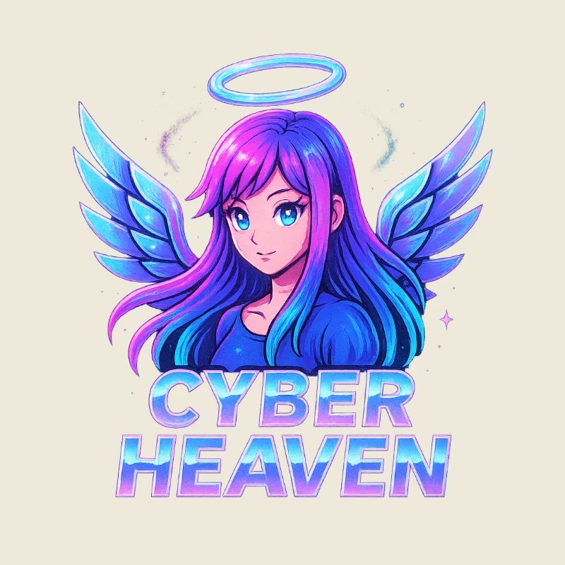 Cyber Heaven Angel Illustration