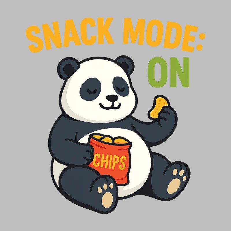Panda Snack Mode T-Shirt Design