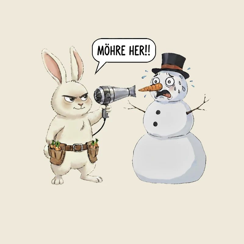 Funny T-Shirt - Bunny vs. Snowman