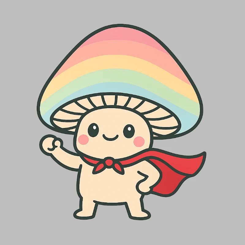 Conception de dessin animé de super-héros de champignon